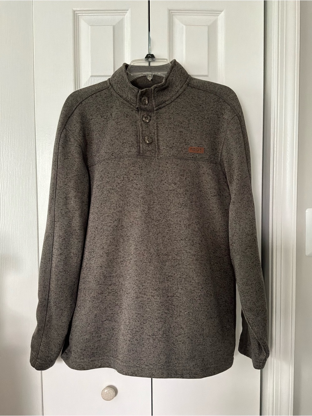 RedHead Raven Sweaterfleece Button-Placket Long-Sleeve Pullover for Men Medium